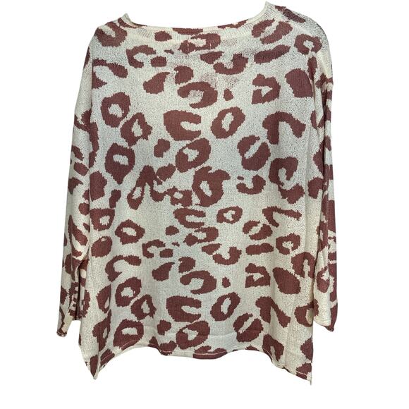 POL Leopard Print Statement Sweater in Cream & Rust – Size S 🤍 NWOT - Picture 5 of 5